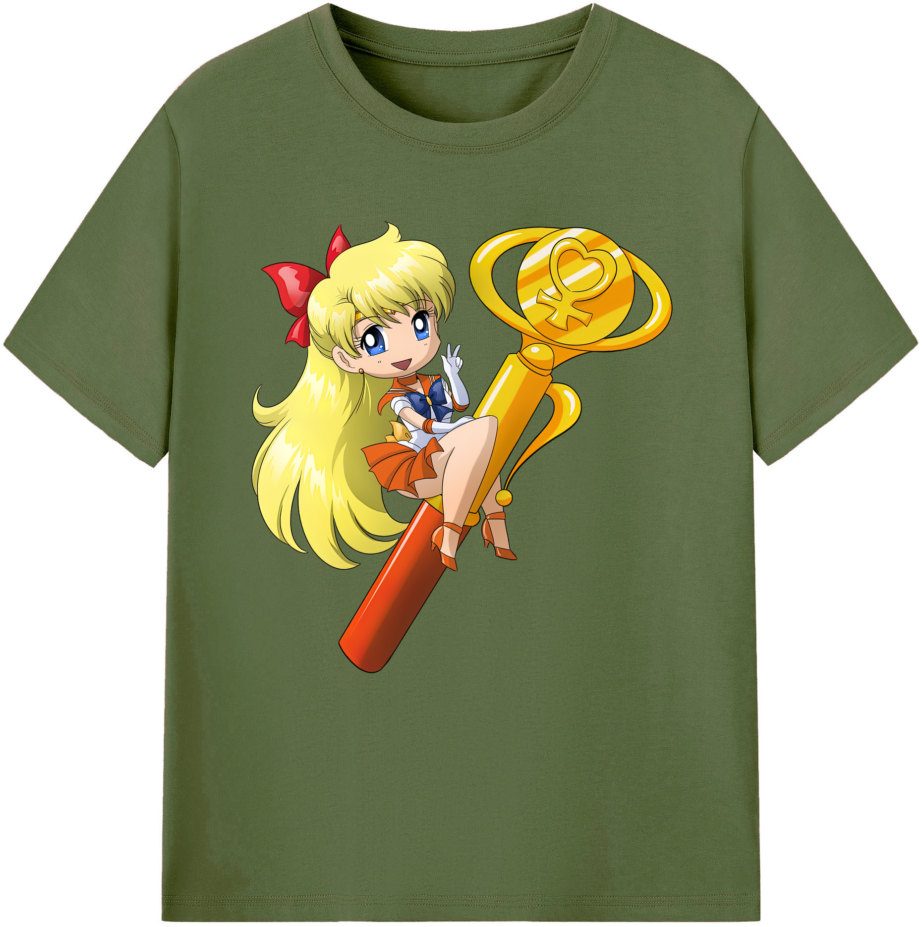 （画像用） 美少女戦士セーラームーン 愛野 美奈子 あいの みなこ Sailor Moon Aino Minako 綿100％半袖Tシャツ（フロントプリント）